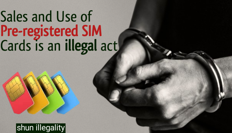 abstain from sale and purchase of pre-registered SIM cards